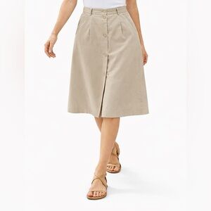 Lana Lee Vintage Classic Tan Button-Front Bermuda/Skirt
